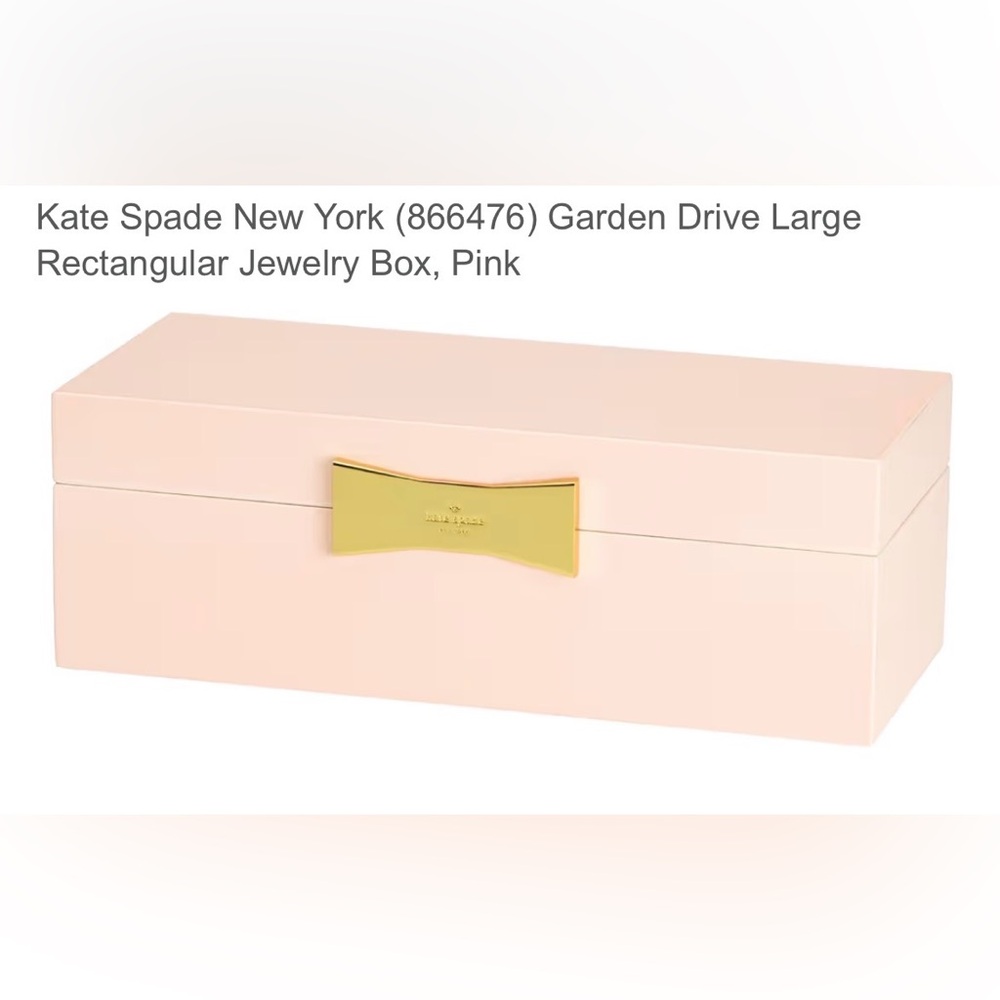 Kate Spade x Lenox Pink Jewelry Box 9” Gold Bow